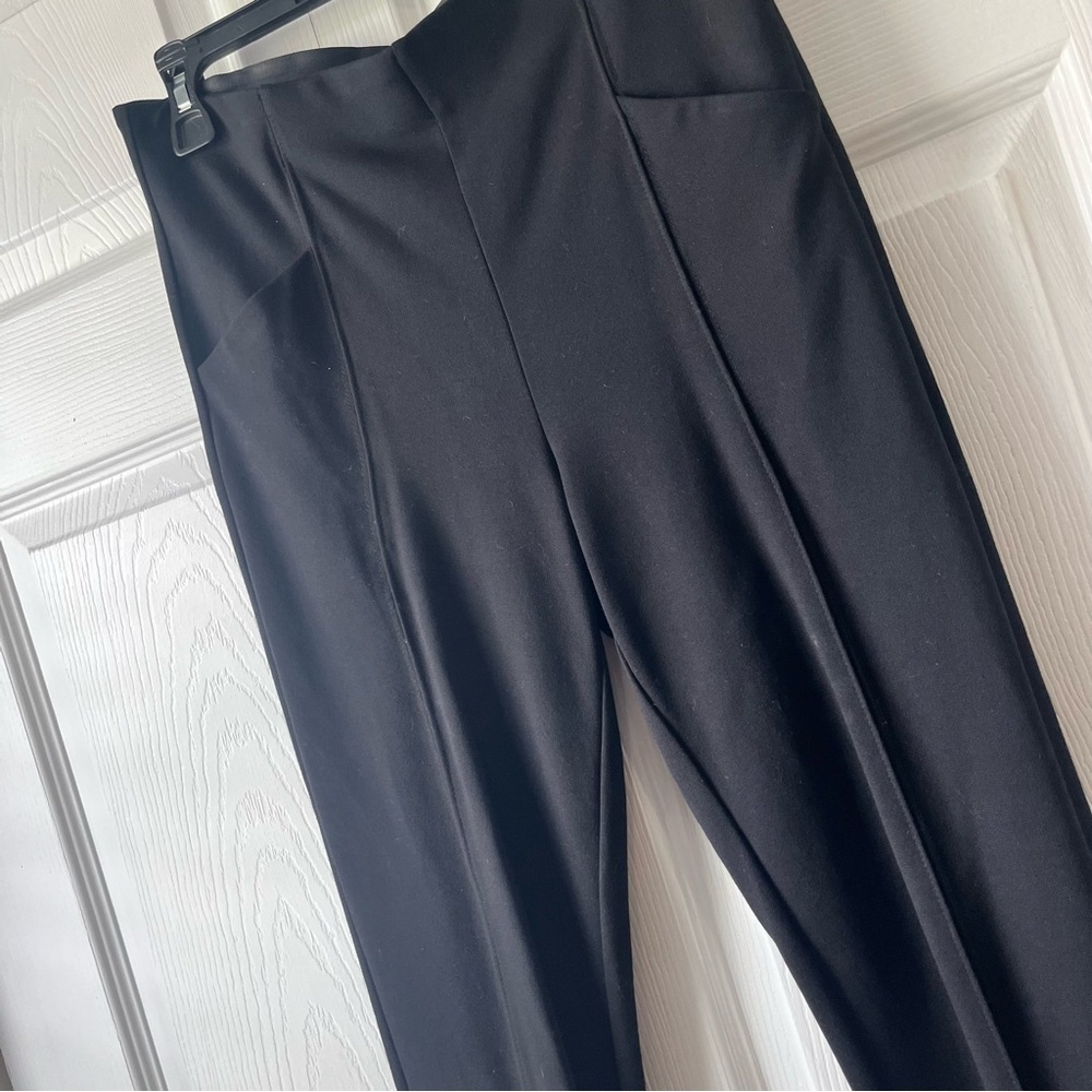 ATHLETA Black SIZE 6 Pull-On Front Seam Side Zip Work Yoga Pants High Waisted - Picture 2 of 6